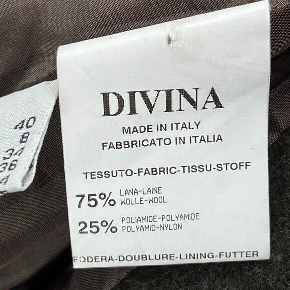 Divina Italian Blazer Wool Blend Size 8 Brown - Picture 16 of 16
